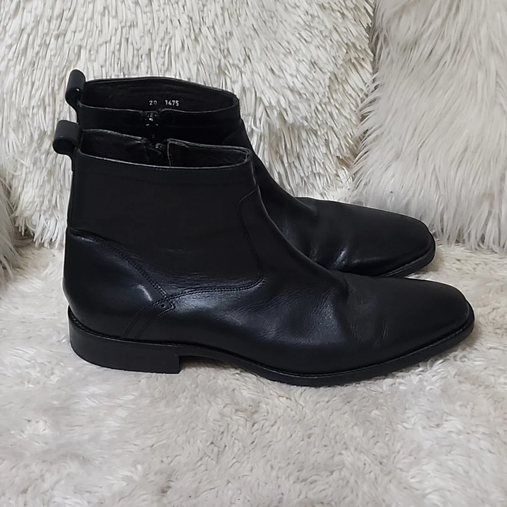 Johnston & Murphy Black Leather Chelsea Boots